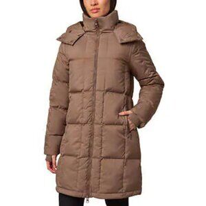 Mondetta Square Quilted Down Parka, Brown, XL